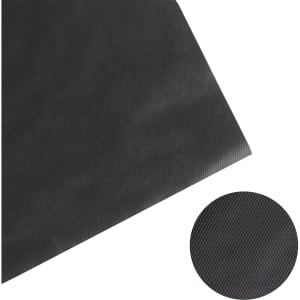 A black PVC Spiraloop logo mat featuring a textured surface, ideal for office and business environments.