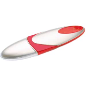 A silver and red Neptune Flash Drive featuring a sleek, oval design with a logo.