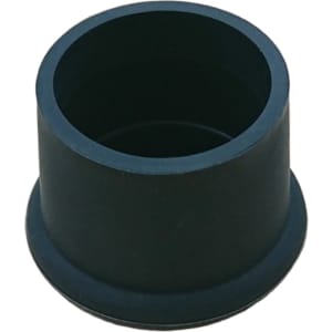 A black silicone wine stopper with a cylindrical design and a flared base. It features a smooth finish.