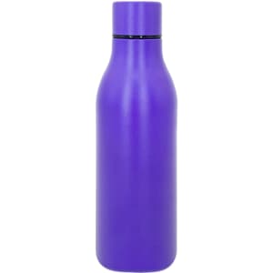 A drink bottle in vibrant purple, made from thermal powder-painted material, featuring a sleek design.