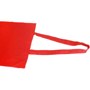 A red cotton bag with long handles, featuring a simple design and no visible logos.