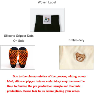 Crew Premium Digital Printed Socks featuring a woven label, silicone gripper dots on the sole, and embroidered bear design.