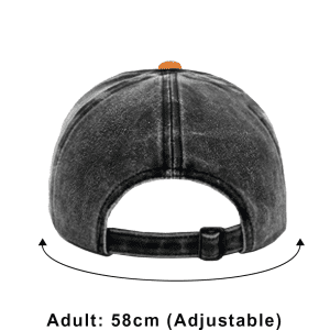 A distressed cotton baseball cap in grey with an adjustable strap at the back. Features a small logo.