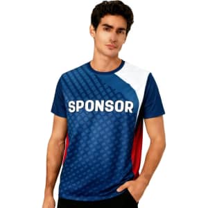 A unisex adults reversible jersey in navy blue with red accents and a logo, made from 100% polyester.