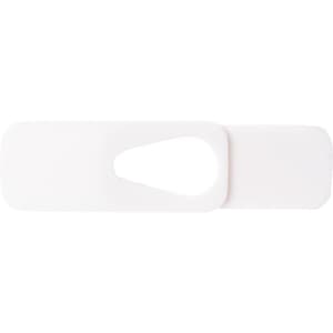 A white smart webcam cover with a sliding mechanism for privacy. Features a minimalistic design.