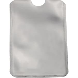 A clear RFID card protector sleeve, designed to shield credit cards and personal information. It features a simple, flat design.