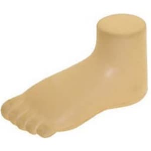 A beige foot-shaped stress reliever, designed as a fun keyring for stress relief. It features a solid base.
