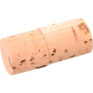 A wine cork-shaped flash drive in natural beige, featuring a simple design without visible branding.