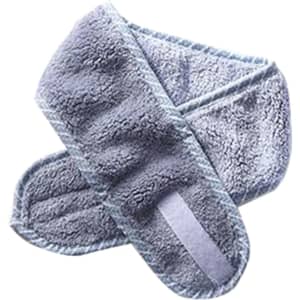 A grey promotional headband made of soft material, featuring a logo and a comfortable design.