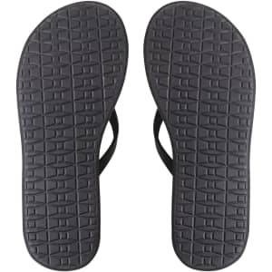 Black EVA platform thongs with a textured sole, featuring a minimal design and flexible straps.