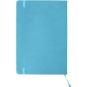 A5 PU cover notebook in a vibrant turquoise colour, featuring a subtle texture and a bookmark ribbon.