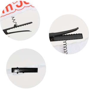 A custom felt spring hair clip in black, featuring a spiral design and textured gripping surfaces.