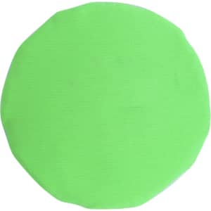 A green disc with a soft texture, featuring a logo, suitable for outdoor leisure activities.