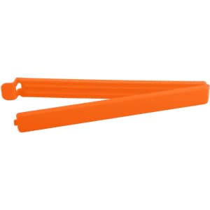 An orange large food bag seal clip, featuring a simple design and a functional shape.