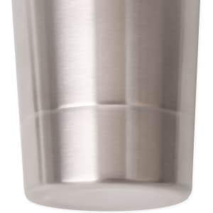 A drink bottle featuring a sleek, stainless steel design with a smooth finish and a rounded base.