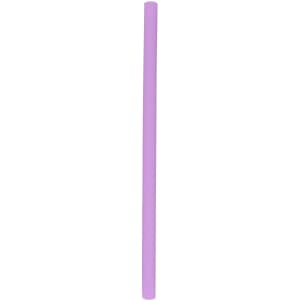 A reusable silicone straw in a soft purple hue, featuring a minimalist design. The straw has a logo.