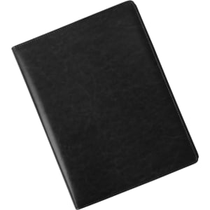 A black A4 Business Compendium with a sleek, textured leather finish and a subtle branding logo.