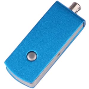 A blue Puller Swivel Flash Drive with a sleek design and a silver connector.
