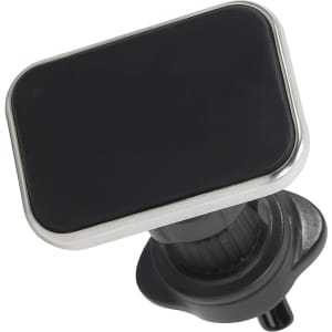 A square car hook bracket in black and silver with a sleek design and a mounting base.