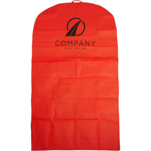 A bright red non-woven car seat cover featuring a logo, designed for leisure and outdoor use.
