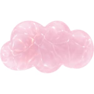 A pink iridescent alligator hair clip shaped like a cloud, featuring a glossy, textured surface.