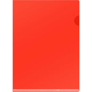 A4 L-shaped open folder in bright red, featuring a curved edge and a textured strip at the bottom.