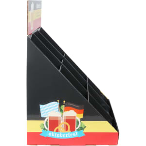 A black counter display with nine slots, featuring Oktoberfest-themed graphics and colours.