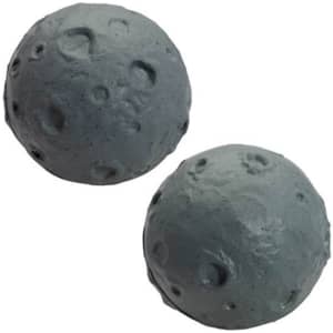 A Moon Shape Stress Reliever in grey, featuring a textured surface with craters, ideal for relieving stress.