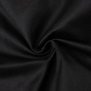 A black fabric displaying a spiral pattern, suitable for uniforms and chefwear. The material appears smooth and durable.