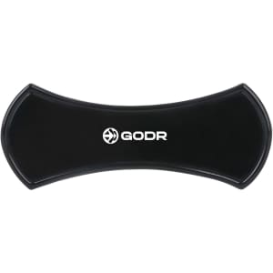 A black Sticky Nano Rubber Pad featuring a logo, designed for tech use.
