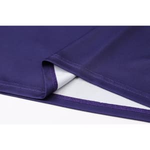 A purple unisex V-neck long-sleeve shirt featuring micro mesh fabric and a contrasting inner layer.