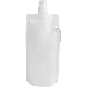 A drink bottle in a sleek, collapsible design, featuring a white exterior and a built-in spray nozzle.