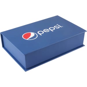 A blue gift box featuring a logo, designed for the Pepsi Superior Gift Set. Suitable for office and business gifting.
