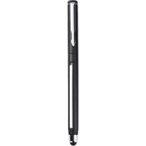 A black 2 in 1 Commercial Banner Pen with a shiny silver clip and tip. Features a logo on the barrel.