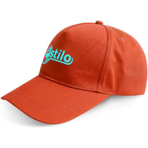 A rust-coloured cap with a branded logo, showcasing a modern design and classic baseball cap shape.