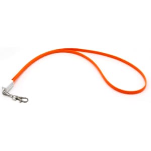 An orange TPE lanyard with a clip attachment, designed for holding items securely.