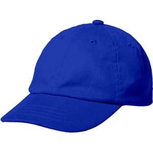 A blue cap with a curved brim and a logo on the front, designed for sport activities.