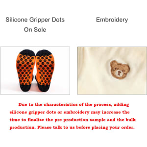 Crew Regular Digital Printed Socks featuring silicone gripper dots on the sole and an embroidered design. Available in assorted colours.