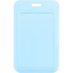 A light blue ABS single side ID card holder with a top slot for attachment. It has a simple, flat design.