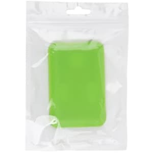 A green multifunctional cable case in a clear plastic packaging with a hanging tab.