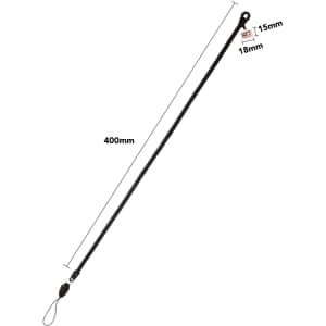 A black zipper lanyard with a PVC tag, measuring 400mm in length and 18mm in width.
