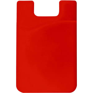 A vibrant red Smart Wallet with a sleek design and a logo. Ideal for carrying cards securely.