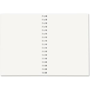 A B5 full colour wiro binding notebook with blank white pages and a silver metal spiral binding.