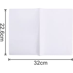 A soft PVC folder in white, measuring 22.6 cm by 32 cm, with an open design.
