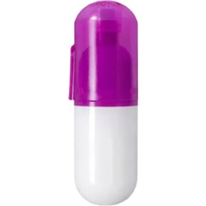 A Capsule Highlighter Set featuring a pink and white highlighter in a capsule-shaped case with a logo.