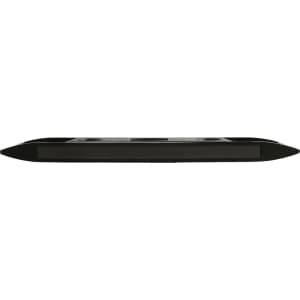 A black magnetic torpedo level with a sleek design and a logo on the side.