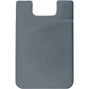 A grey Smart Wallet with a sleek design and a subtle curve, featuring a logo on the front.