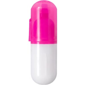 A set of capsule highlighters, featuring a pink cap and a white body. The product includes multiple highlighters.