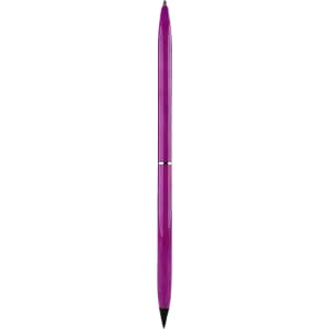 A double-ended pen featuring a purple design, with one end as a pencil and the other as a ballpoint pen.