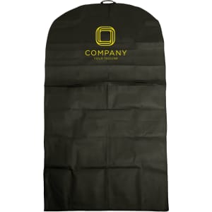 A black non-woven car seat cover featuring a logo at the top. Ideal for outdoor and leisure use.
